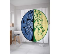 Штора (занавеска) для ванной JoyArty "День и ночь" из сатена, 180х200 см с крючками, sc_16035