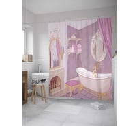 Штора (занавеска) для ванной JoyArty "Королевская ванна" из сатена, 180х200 см с крючками, sc_11967