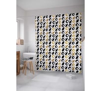 Штора (занавеска) для ванной JoyArty "Крестики и нолики" из сатена, 180х200 см с крючками, sc_19636