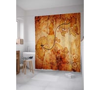 Штора (занавеска) для ванной JoyArty "Дорога к сокровищам" из сатена, 180х200 см с крючками, sc_18560
