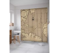 Штора (занавеска) для ванной JoyArty "Знание карт" из сатена, 180х200 см с крючками, sc_18564