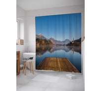 Штора (занавеска) для ванной JoyArty "Зеркальное озеро" из сатена, 180х200 см с крючками, sc_13849