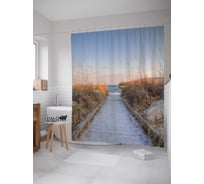 Штора (занавеска) для ванной JoyArty "Морские будни" из сатена, 180х200 см с крючками, sc_11167