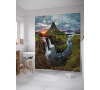 Штора (занавеска) для ванной JoyArty "Столкновение течений" из сатена, 180х200 см с крючками, sc_18052