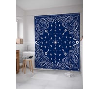 Штора (занавеска) для ванной JoyArty "Рисунок огурцы 1" из сатена, 180х200 см с крючками, sc_148708