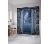 Штора (занавеска) для ванной JoyArty "За окном гроза" из сатена, 180х200 см с крючками, sc_16333