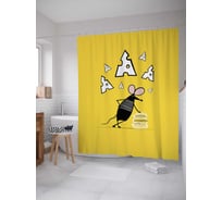 Штора (занавеска) для ванной JoyArty "Крутая мышь" из сатена, 180х200 см sc_378410