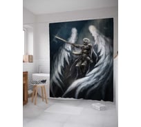 Штора (занавеска) для ванной JoyArty "Ангел-воин" из сатена, 180х200 см с крючками, sc_15823