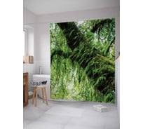 Штора (занавеска) для ванной JoyArty "Зеленеющий ствол дерева" из сатена, 180х200 см с крючками, sc_16289