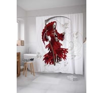 Штора (занавеска) для ванной JoyArty "Яростная смерть" из сатена, 180х200 см с крючками, sc_15428