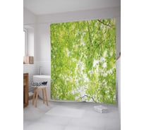 Штора (занавеска) для ванной JoyArty "Лиственный плен" из сатена, 180х200 см с крючками, sc_16583