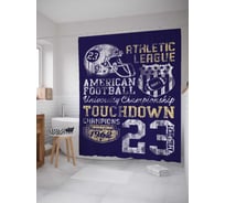 Штора (занавеска) для ванной JoyArty "Постер университетского чемпионата ретро" из сатена, 180х200 см с крючками, sc_16547