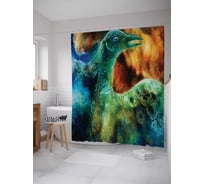 Штора (занавеска) для ванной JoyArty "Птица феникс" из сатена, 180х200 см с крючками, sc_15826