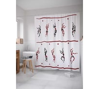 Штора (занавеска) для ванной JoyArty "Танец для солнца" из сатена, 180х200 см с крючками, sc_16832