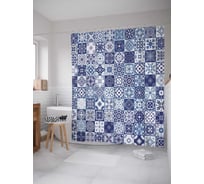 Штора (занавеска) для ванной JoyArty "Зима в узорах" из сатена, 180х200 см с крючками, sc_17008