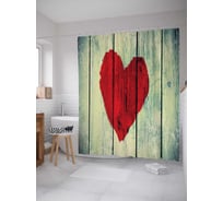 Штора (занавеска) для ванной JoyArty "Любовь повсюду" из сатена, 180х200 см с крючками, sc_16457