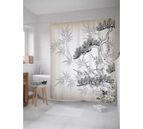 Штора (занавеска) для ванной JoyArty "Возвращение к природе" из сатена, 180х200 см с крючками, sc_18305