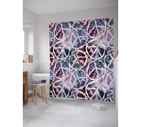 Штора (занавеска) для ванной JoyArty "Светлые знаки хиппи" из сатена, 180х200 см с крючками, sc_16925