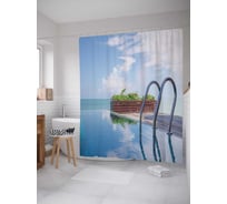 Штора (занавеска) для ванной JoyArty "прекрасное утро" из сатена, 180х200 см с крючками, sc_252243