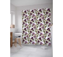 Штора (занавеска) для ванной JoyArty "Цветочный купол" из сатена, 180х200 см с крючками, sc_16937