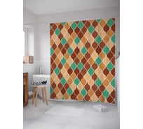 Штора (занавеска) для ванной JoyArty "Классический орнамент" из сатена, 180х200 см с крючками, sc_16815