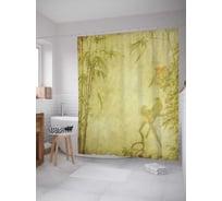 Штора (занавеска) для ванной JoyArty "Птицы в тумане" из сатена, 180х200 см с крючками, sc_15779