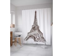 Штора (занавеска) для ванной JoyArty "Парижские красоты" из сатена, 180х200 см с крючками, sc_15476