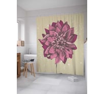 Штора (занавеска) для ванной JoyArty "Цветочный узор" из сатена, 180х200 см с крючками, sc_17065