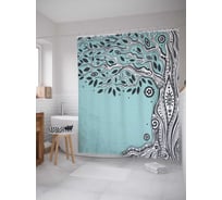 Штора (занавеска) для ванной JoyArty "Гипнотическое дерево" из сатена, 180х200 см с крючками, sc_16024