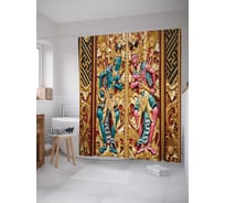 Штора (занавеска) для ванной JoyArty "Тайный заговор" из сатена, 180х200 см с крючками, sc_16214