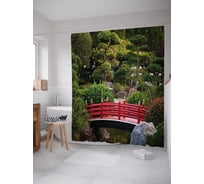 Штора (занавеска) для ванной JoyArty "Лесной декор" из сатена, 180х200 см с крючками, sc_10391