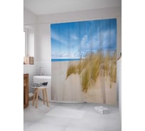 Штора (занавеска) для ванной JoyArty "Летний берег" из сатена, 180х200 см с крючками, sc_18964