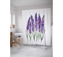 Штора (занавеска) для ванной JoyArty "Природная симметрия" из сатена, 180х200 см с крючками, sc_14536