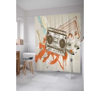 Штора (занавеска) для ванной JoyArty "Музыкальная феерия" из сатена, 180х200 см с крючками, sc_29368