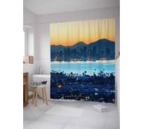Штора (занавеска) для ванной JoyArty "Популярные районы Сан-Диего" из сатена, 180х200 см с крючками, sc_11261