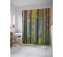 Штора (занавеска) для ванной JoyArty "Лесная жизнь" из сатена, 180х200 см с крючками, sc_18832