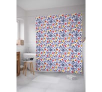 Штора (занавеска) для ванной JoyArty "Нежная радость" из сатена, 180х200 см с крючками, sc_17929