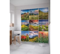 Штора (занавеска) для ванной JoyArty "Красота лета" из сатена, 180х200 см с крючками, sc_18460