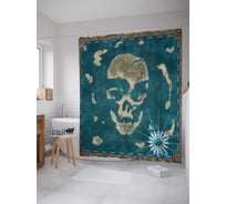 Штора (занавеска) для ванной JoyArty "Пиратская карта" из сатена, 180х200 см с крючками, sc_18572