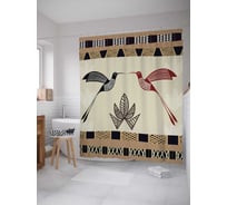 Штора (занавеска) для ванной JoyArty "Культовые колибри" из сатена, 180х200 см с крючками, sc_17111
