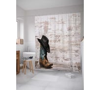 Штора (занавеска) для ванной JoyArty "История ковбоя" из сатена, 180х200 см с крючками, sc_13996