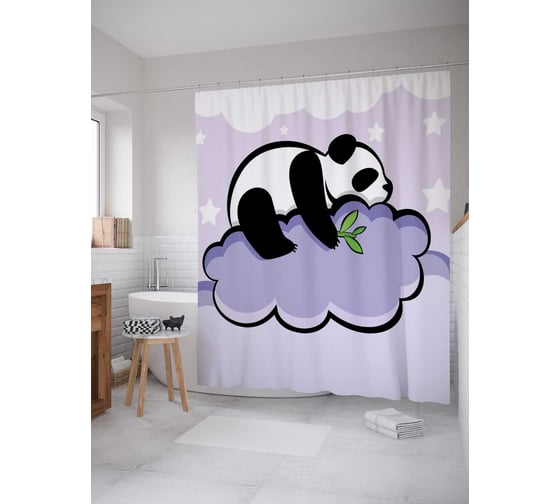 Штора (занавеска) для ванной JoyArty "Сон на облаке" из сатена, 180х200 см с крючками, sc_18125 1