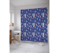 Штора (занавеска) для ванной JoyArty "Мышка рисует" из сатена, 180х200 см sc_378607