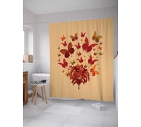 Штора (занавеска) для ванной JoyArty "Букет из бабочек" из сатена, 180х200 см sc_378435