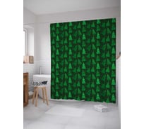 Штора (занавеска) для ванной JoyArty "Танец елок" из сатена, 180х200 см sc_378416