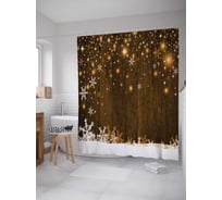 Штора (занавеска) для ванной JoyArty "Волшебные снежинки" из сатена, 180х200 см с крючками, sc_19382