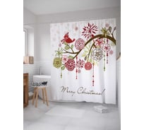 Штора (занавеска) для ванной JoyArty "Ожидание рождества" из сатена, 180х200 см с крючками, sc_19381