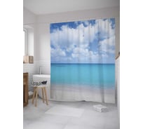 Штора (занавеска) для ванной JoyArty "Между небом и морем" из сатена, 180х200 см с крючками, sc_10217
