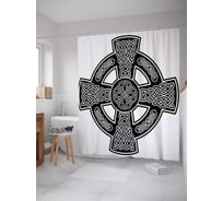 Штора (занавеска) для ванной JoyArty "Кельтика" из сатена, 180х200 см с крючками, sc_16879