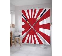 Штора (занавеска) для ванной JoyArty "Скрещенные катаны" из сатена, 180х200 см с крючками, sc_18278